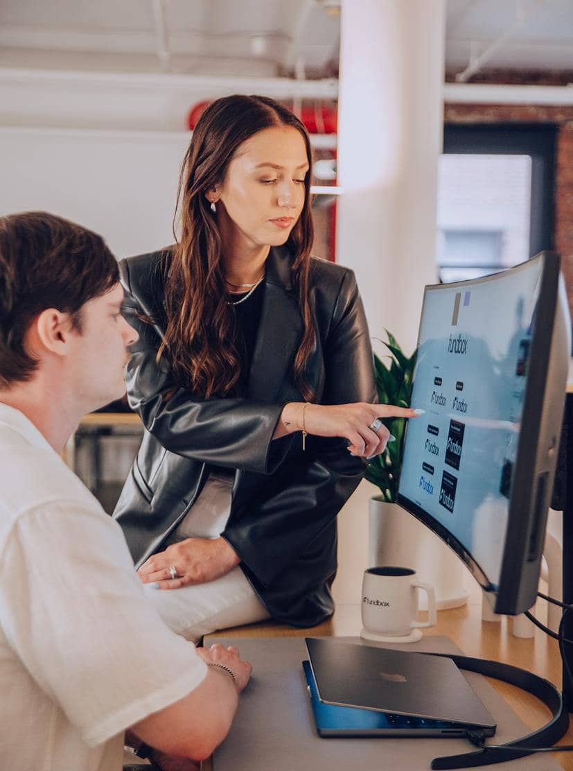 Employees discussing ideas