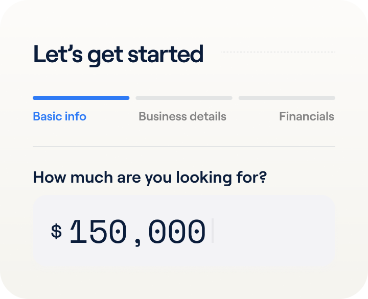 Fundbox application screen asking how much funding you need