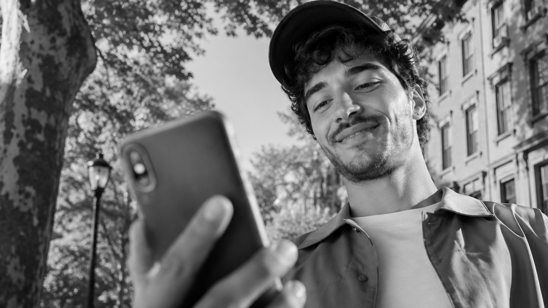 Business owner reading his funding approval on his phone